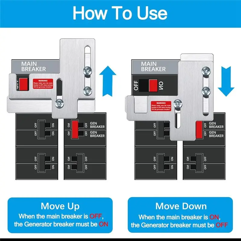 AEE3-Generator Interlock Kit For 150Amp Or 200Amp Panels, 7/8-1 1/4 Inches Spacing Between Main And Branch Breaker
