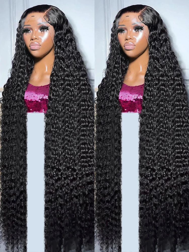 40 50 Inch Deep Wave 13x6 13x4 Lace Front Human Hair Wig 200 Density Remy Curly Full Lace Frontal Wig Human Hair For Black Women