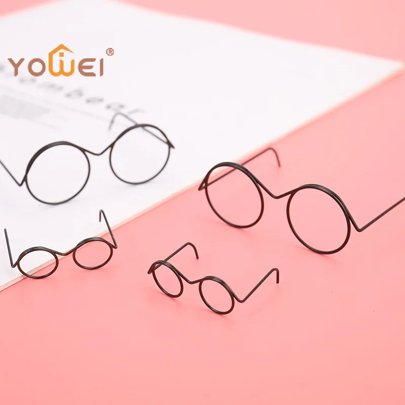 Latest Fashion Round Frame Lensless Retro Cool Doll Glasses For Doll Accessories