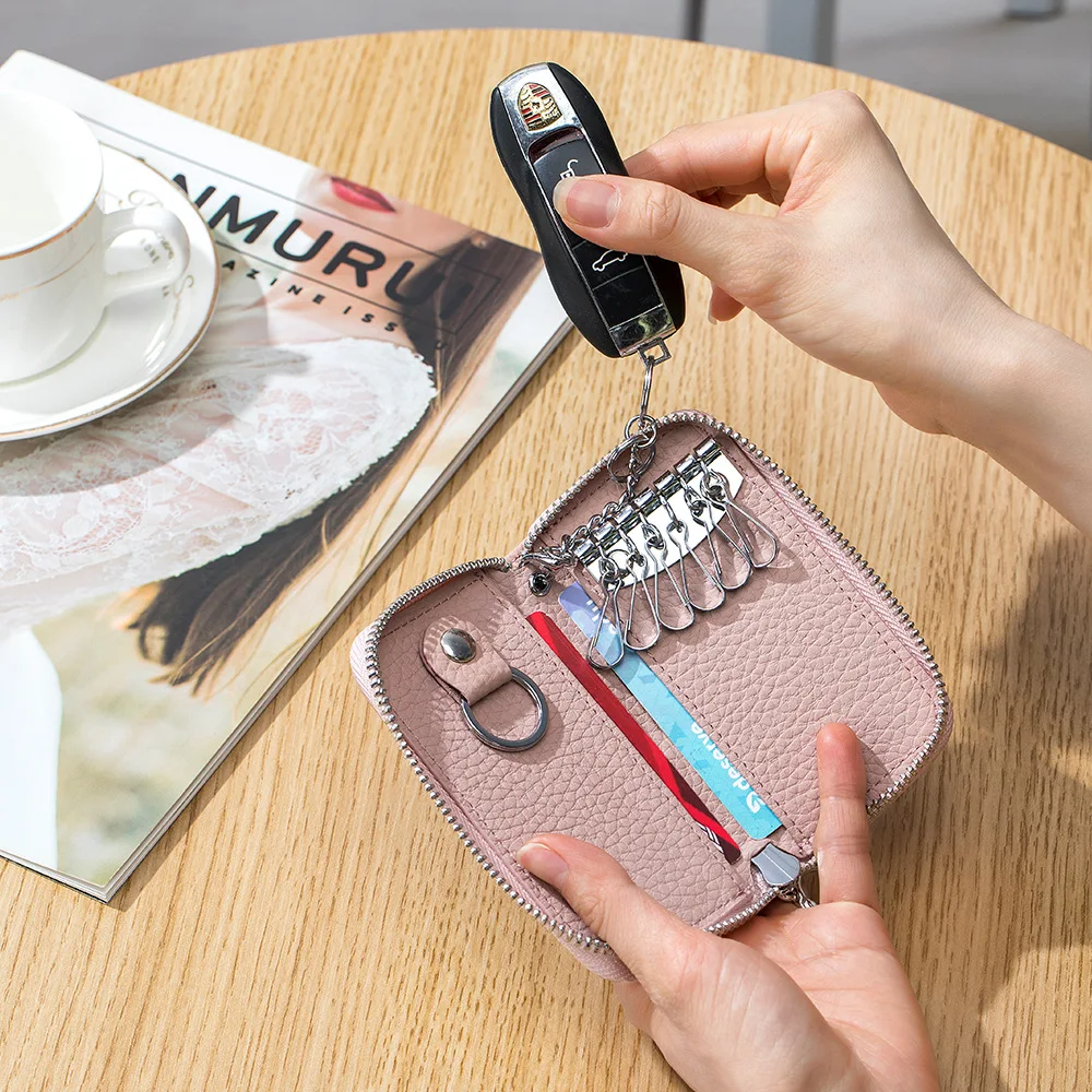 Genuine Leather Key Bag Card Case Multifunctional Universal Car Key Bag