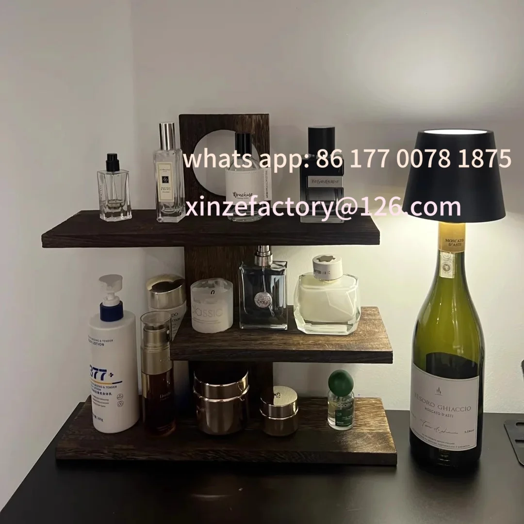 Espositore per profumo in vero legno vintage personalizzabile Portaoggetti per incenso multistrato da tavolo Ra Portabicchieri per cosmetici per la casa