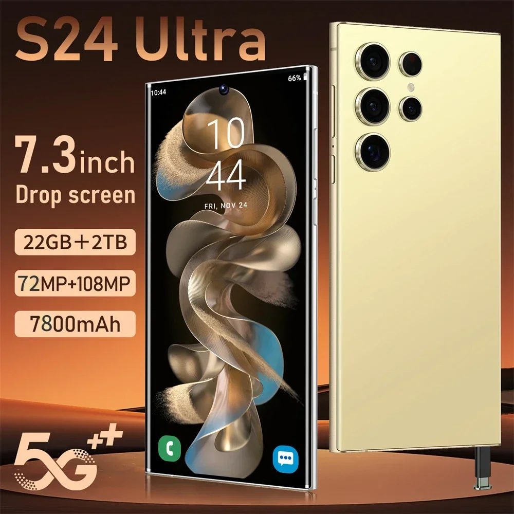 S24 Ultra Smart Mobiltelefone 22 GB + 2 TB Android Smartphone 5G Dual SIM Handy 7800 mAh Globale Version Handy Gesicht entsperrt