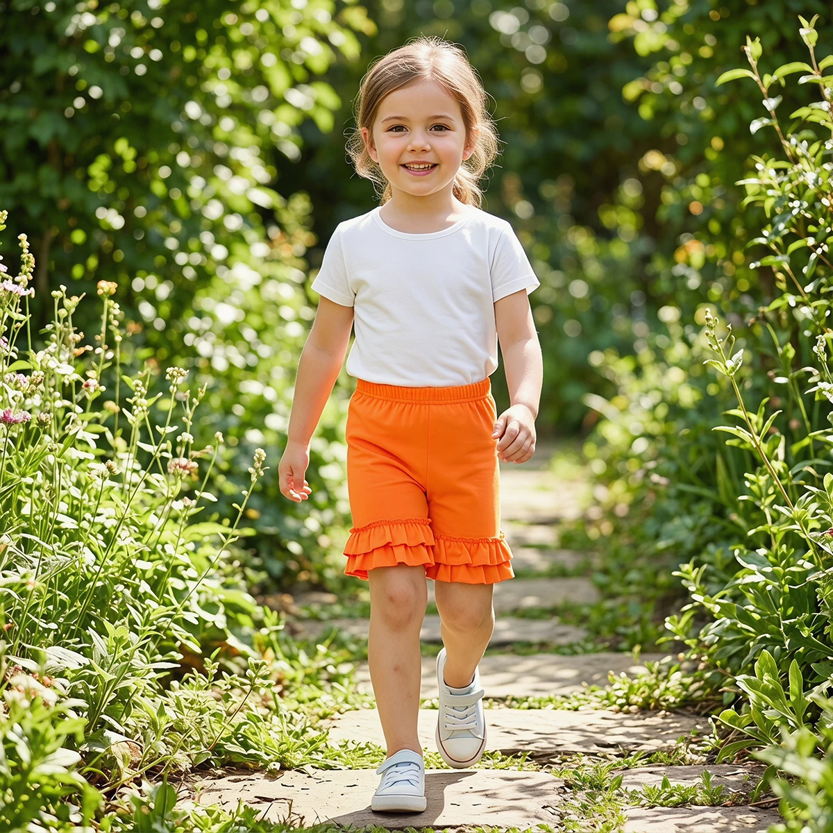 Mädchen Dehnbare Baumwoll-Leggings mit Rüschensaum für 4-8 Jahre Komfortable Elastische Taille Kinder-Unterhosen – Detail 7
