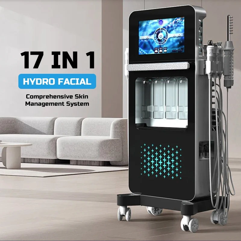 17 in 1 Hydrofacial Hydradermabrasion Machine Oxygen Bubble Deep Cleansing Skin Rejuvenation Professional Beauty Spa Equipment