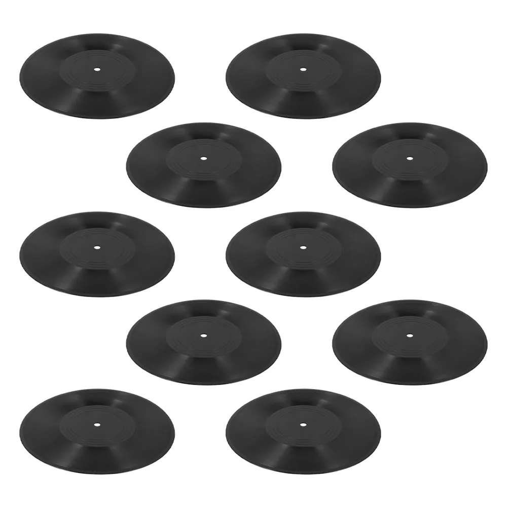 

10pcs Black Vinyl Record Decor Fake Vintage 70S 80S 90S Retro Music Party Home Wall Bedroom Studio 12 Inch Plastic Room