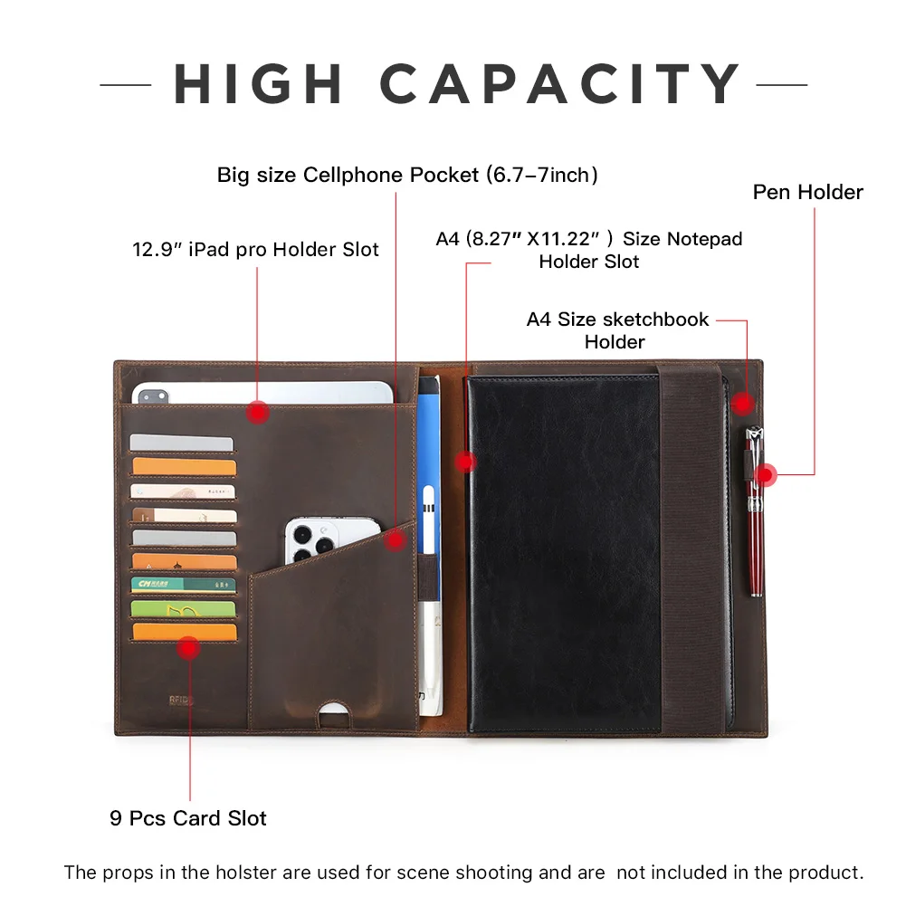 Роскошный чехол для ноутбука формата А4 из натуральной кожи в стиле ретро, папка для портфеля, папка для iPad 13 Pro, офисный мужской держатель для