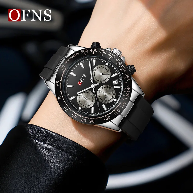

OFNS* popular quartz watch business six-pin men's and women's same watch luminous waterproof watch