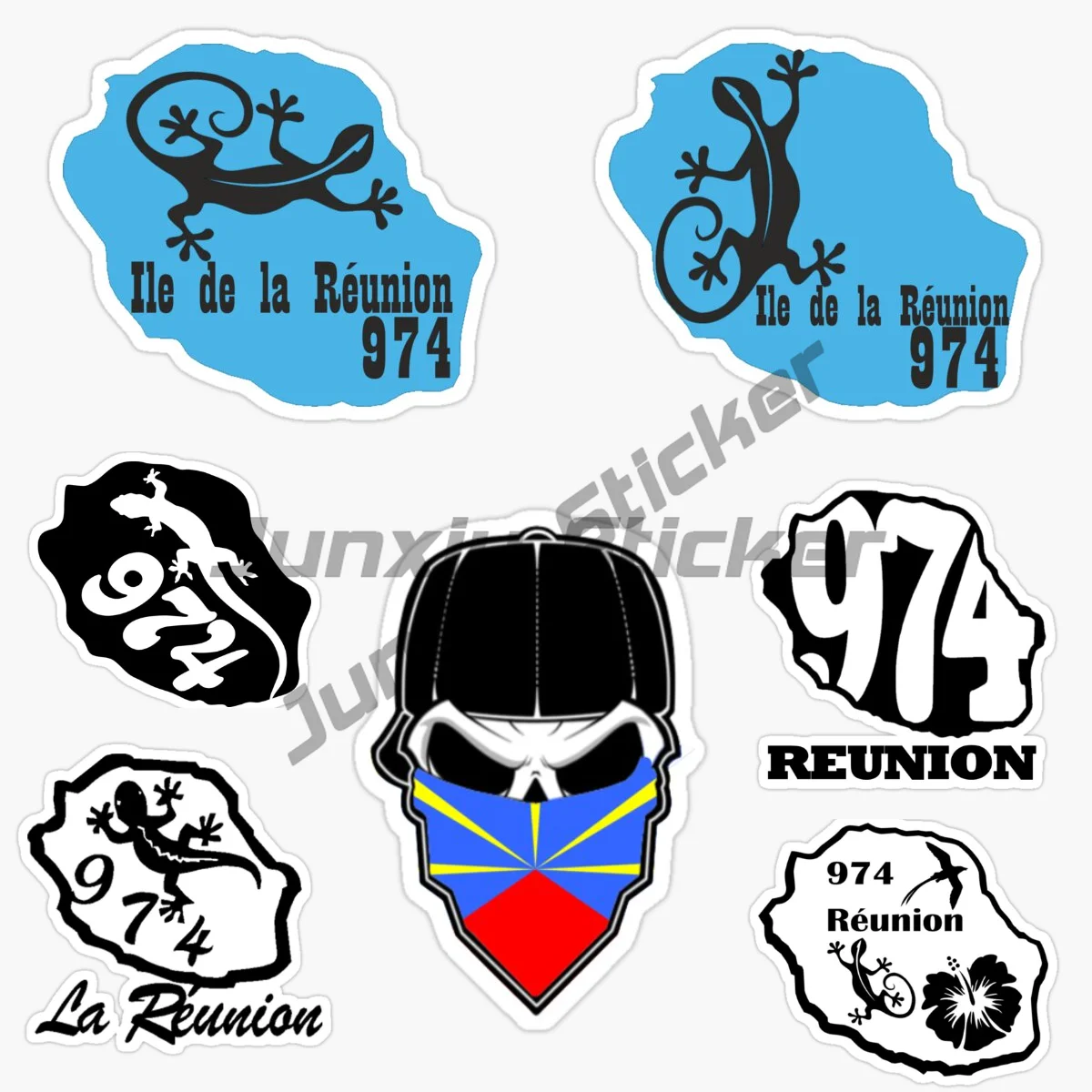 

France LA REUNION 974 Reunion Island 974 Flag Map Waterproof Vinyl Decal Car Accessories DIY Car Styling Car Sticker