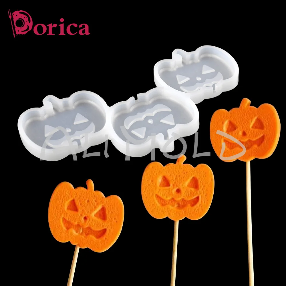 Halloween Pumpkin Silicone Epoxy Mold Diy Handmade Chocolate Lollipop Mould Cake Decorating Tools Kitchen Accessories Bakeware