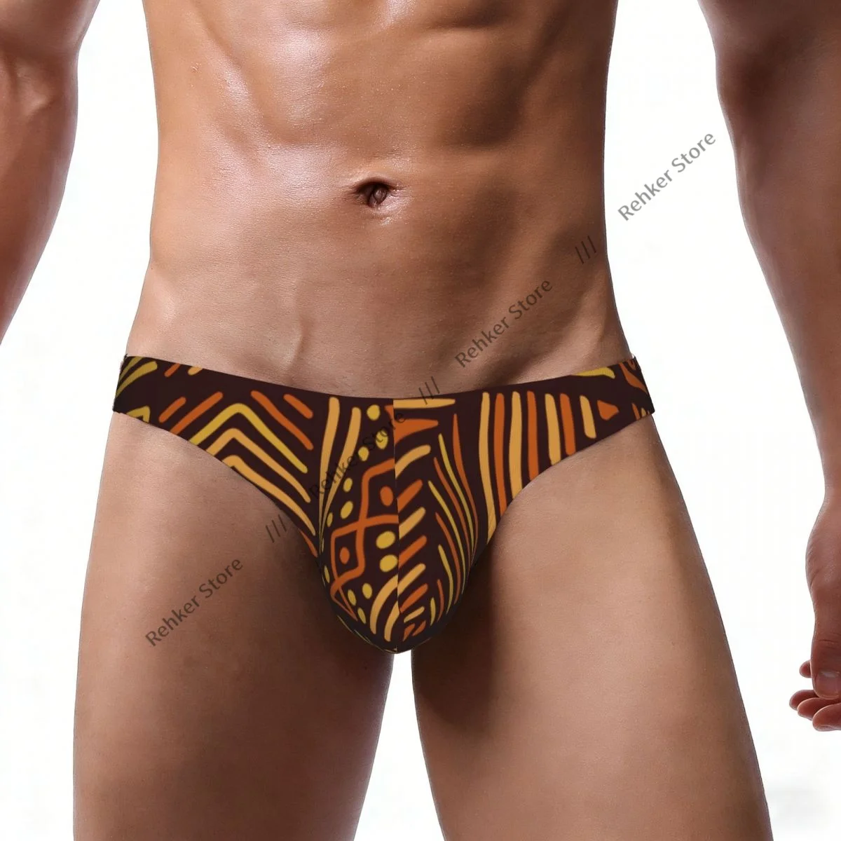 Men's Sexy Briefs Bikini African Ethnic Tribal Style Men Underpants Low Cut Man Underwear Panties