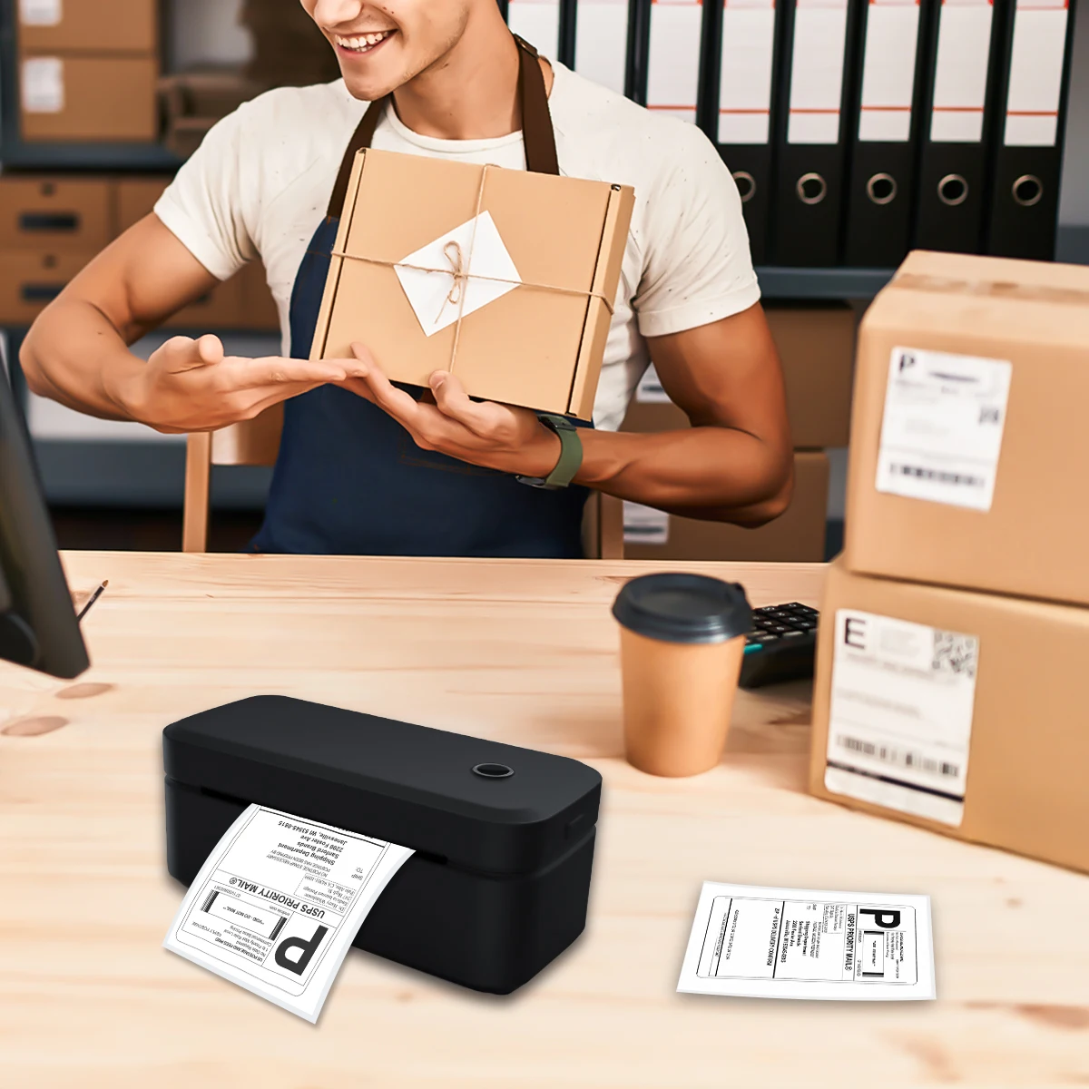 Portable HD Thermal Printer X4 Smart Bluetooth Wireless Small Shipping Label Printer Compatible With iPhone Android Mac Window