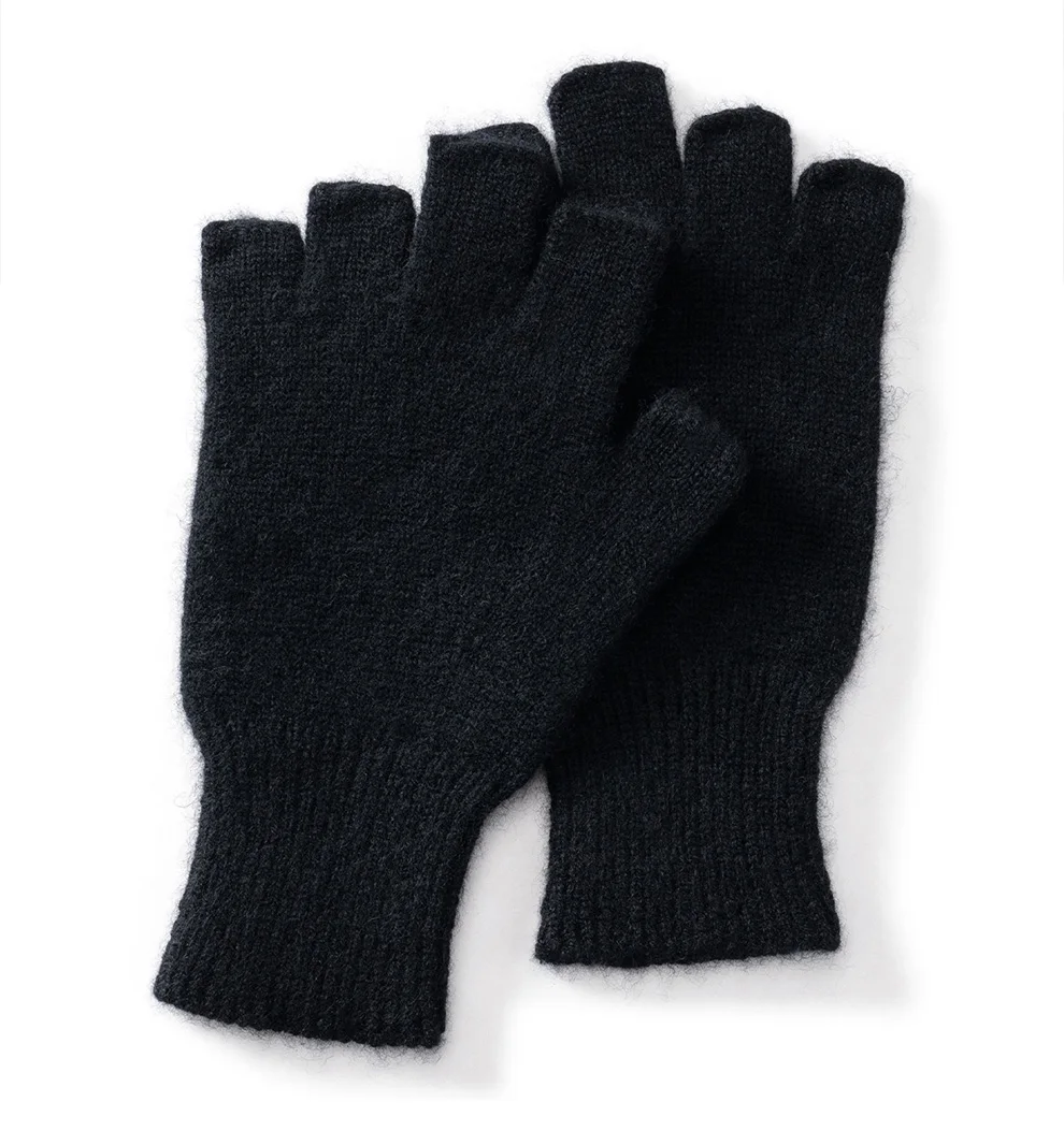 High Quality 100% Pure Cashmere Half Finger Gloves Women Soft Warm With Fourchettes Knitted Gloves For Driving Outdoor Sports