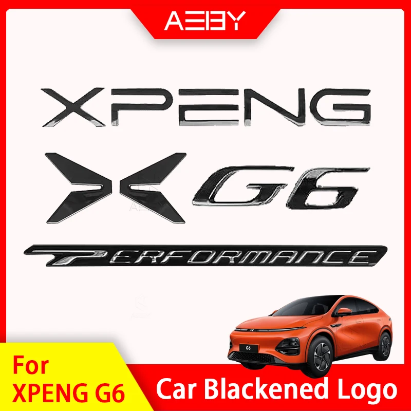 

Черненый логотип автомобиля для XPENG G6 2023-2025, яркие черные логотипы, передние и задние логотипы, значок, наклейки, декоративные аксессуары