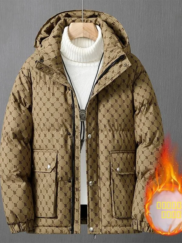 

Men's Winter Thiened Warm Cotton Jaet 2024 New Faion Brand Cotton Coat Slim Sli Versatile Cotton Padded Casual Oute...