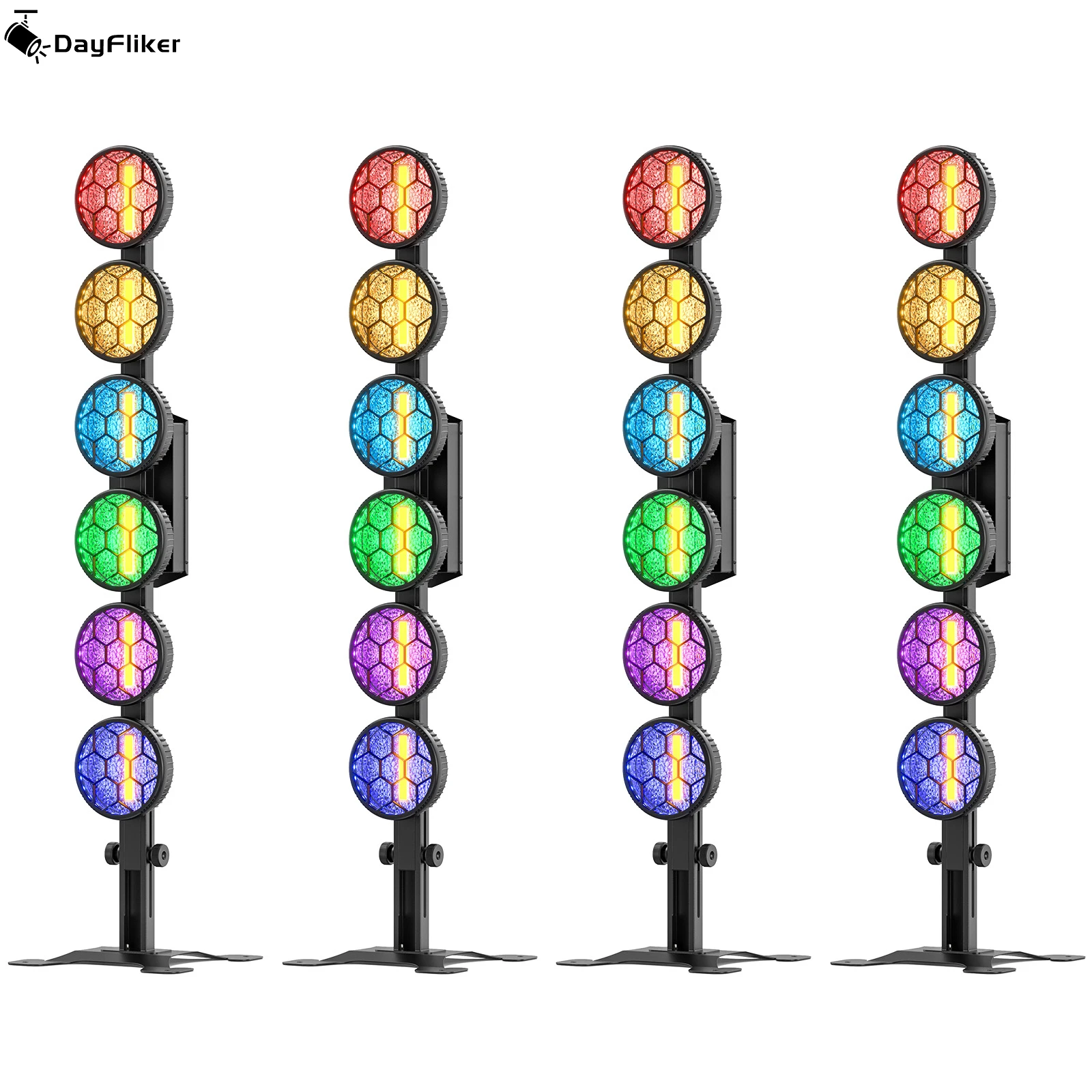 

DayFlicker 4Pcs 350W 6-LED COB Linear Vintage Light Stage Light 1-20Hz Flash DMX512 15/33CH For Concert Weddings Nightclub Dance