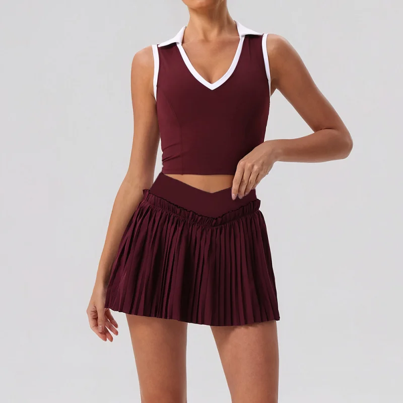 2026 Women's 2-piece Sets Women's Workout Clothes Tight-fitting Yoga Bra Tennis Skirts Suits Athletic Wear Female Clothing