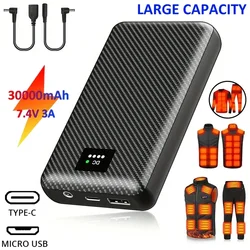 Powerbank 30000mAh Przenośny mobilny zasilacz grzewczy do kamizelki grzewczej Rękawiczki Elektryczny sprzęt grzewczy Power Bank DC