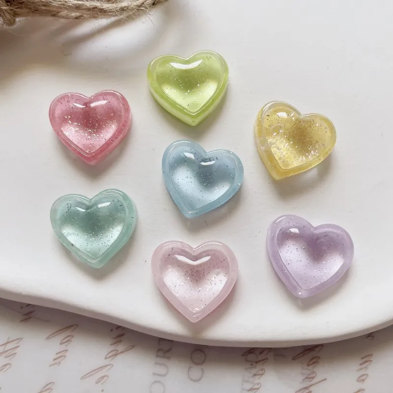 3pcs/set 20*17mm Lovly Shiny Transparent Heart-shaped Fridge Magnet Stickers Girl Supplies Home Room Photo Wall Bulletin Decor