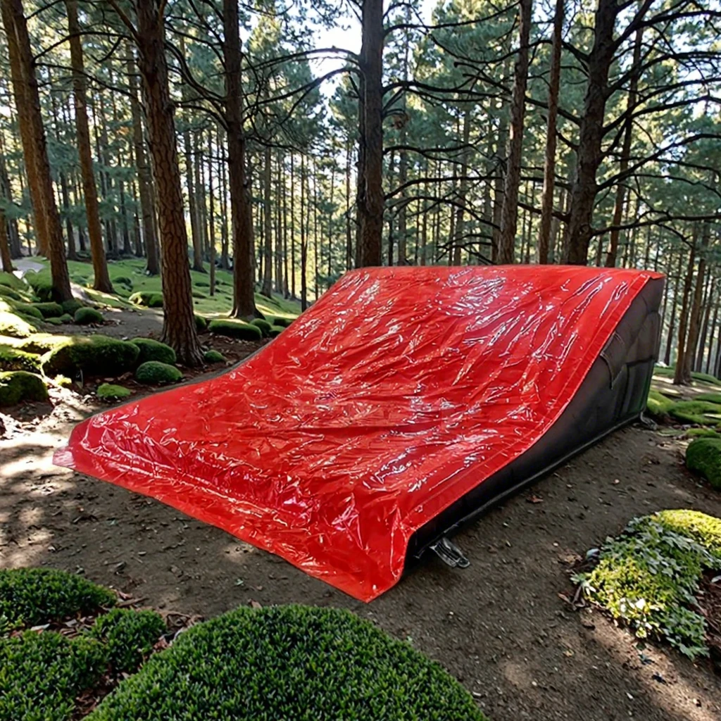Outdoor giant inflatable landing airbag with ramp/bike jump stunt airbag,