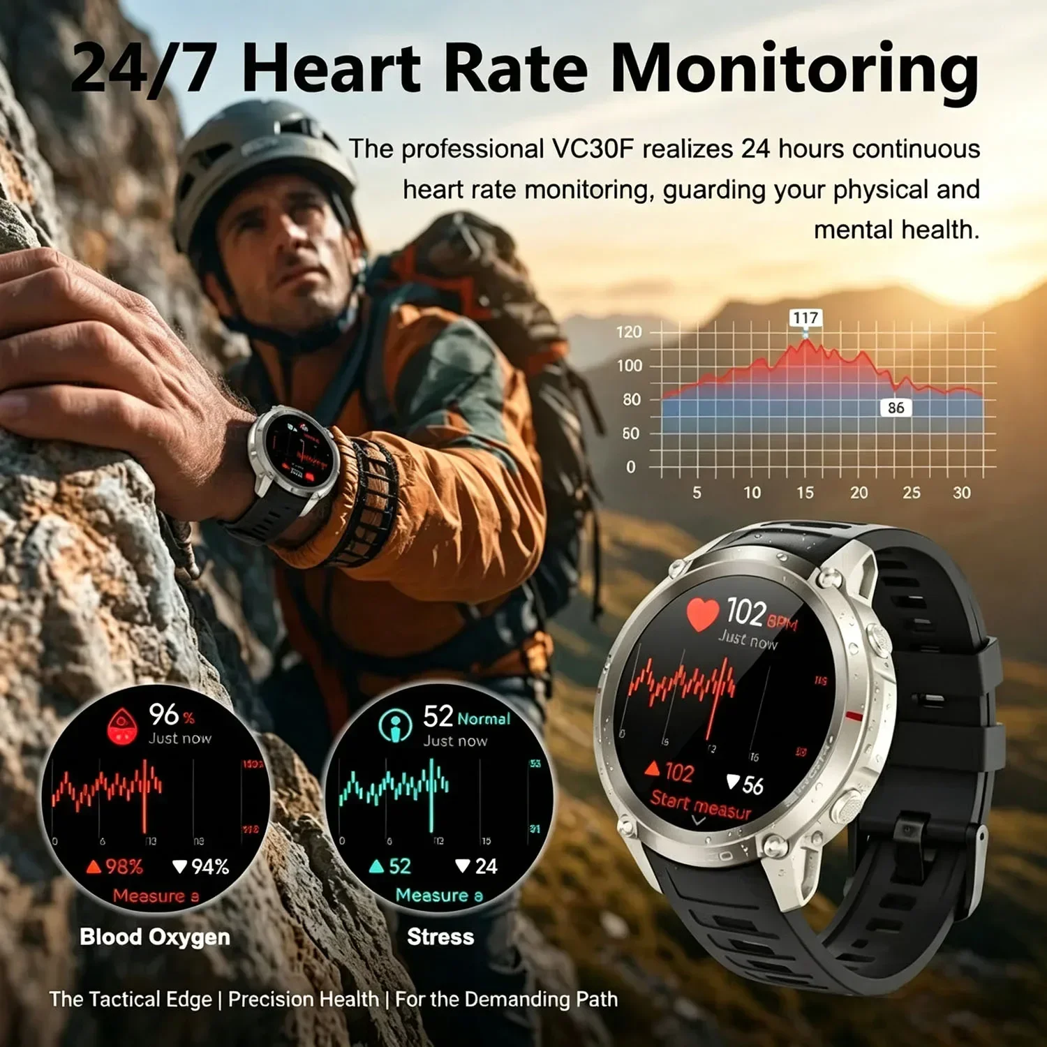 1.43'' AMOLED GPS Smart Watch with Offline Map 5ATM Waterproof 500mAh Battery Elevation Pressure Compass for Fitness And Health