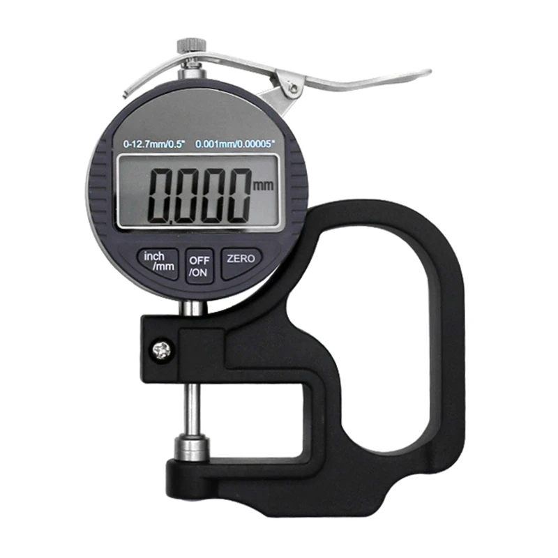 

Thickness Meter Metric/inch Digital Thickness Gauge 0.001mm/0.00005" 12.7mm/0.5"