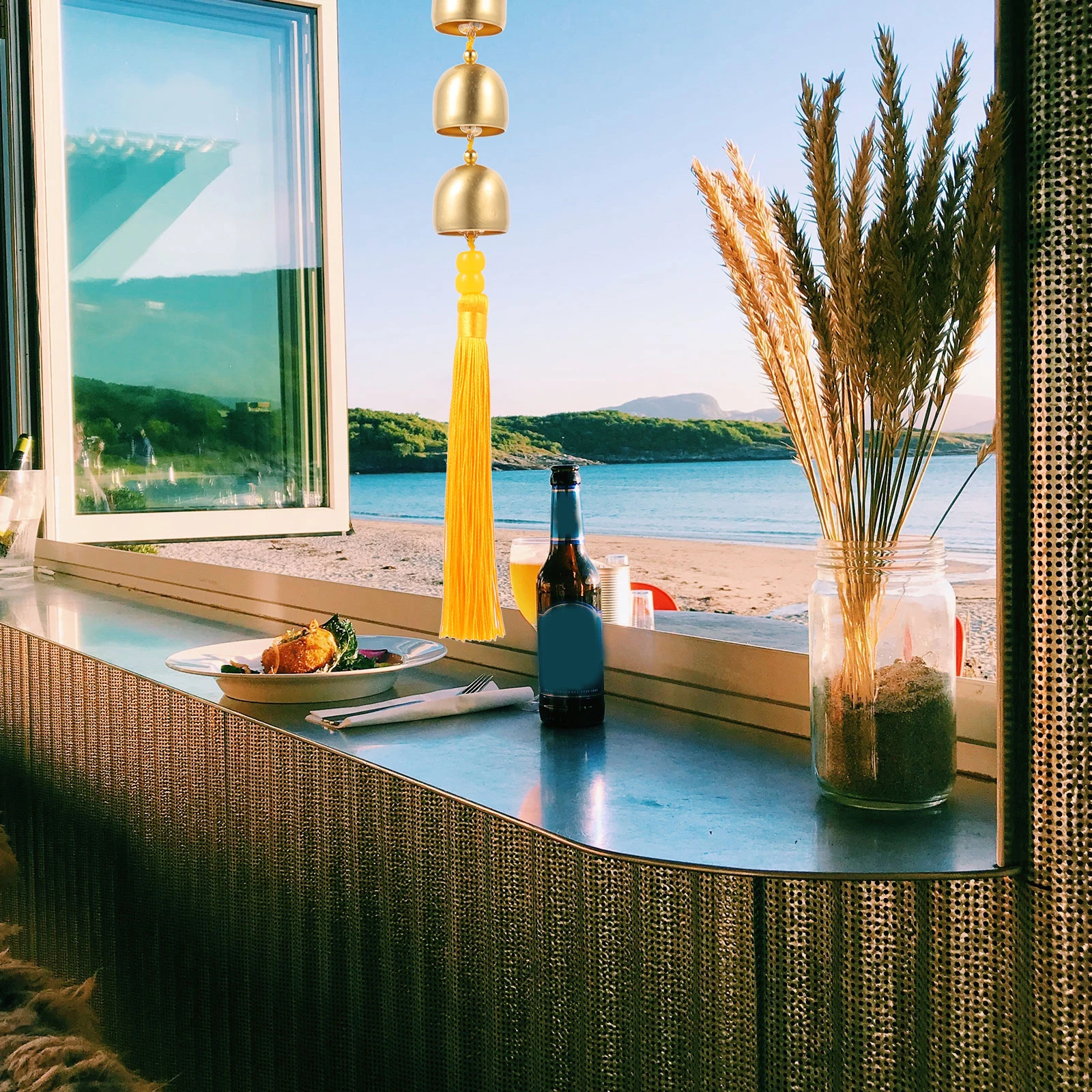 

3pcs Metal Bell Hanging Decor Copper Tassel Wind Chimes for Outdoor Patio Yoga Places Traditional Bells Small Chimes