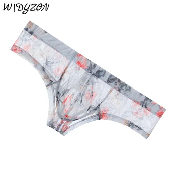 เซ็กซี่กางเกงขาสั้นกางเกงนักมวยชายโปร่งแสงชุดชั้นในนักมวย U กระเป๋า Breathable กางเกงในชายต่ำเอว Hombre Boxershorts