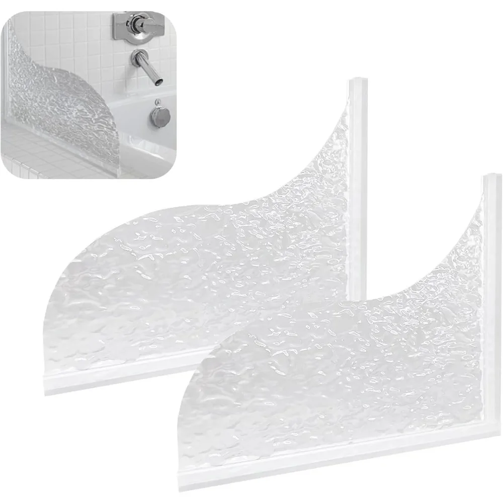 

Брызговик для душа для больших, брызговик для ванны из 2 шт., акриловая водная рябь, самоклеящаяся угловая защита для ванны для ванны