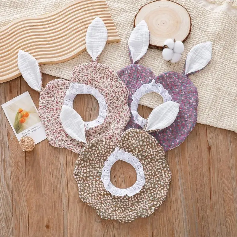 

Baby Burp Cloths Nursing Bib with Long Ear for Toddlers 1-3 Year Drooling Apron Feeding Bib Breathable Saliva Towel A2UB