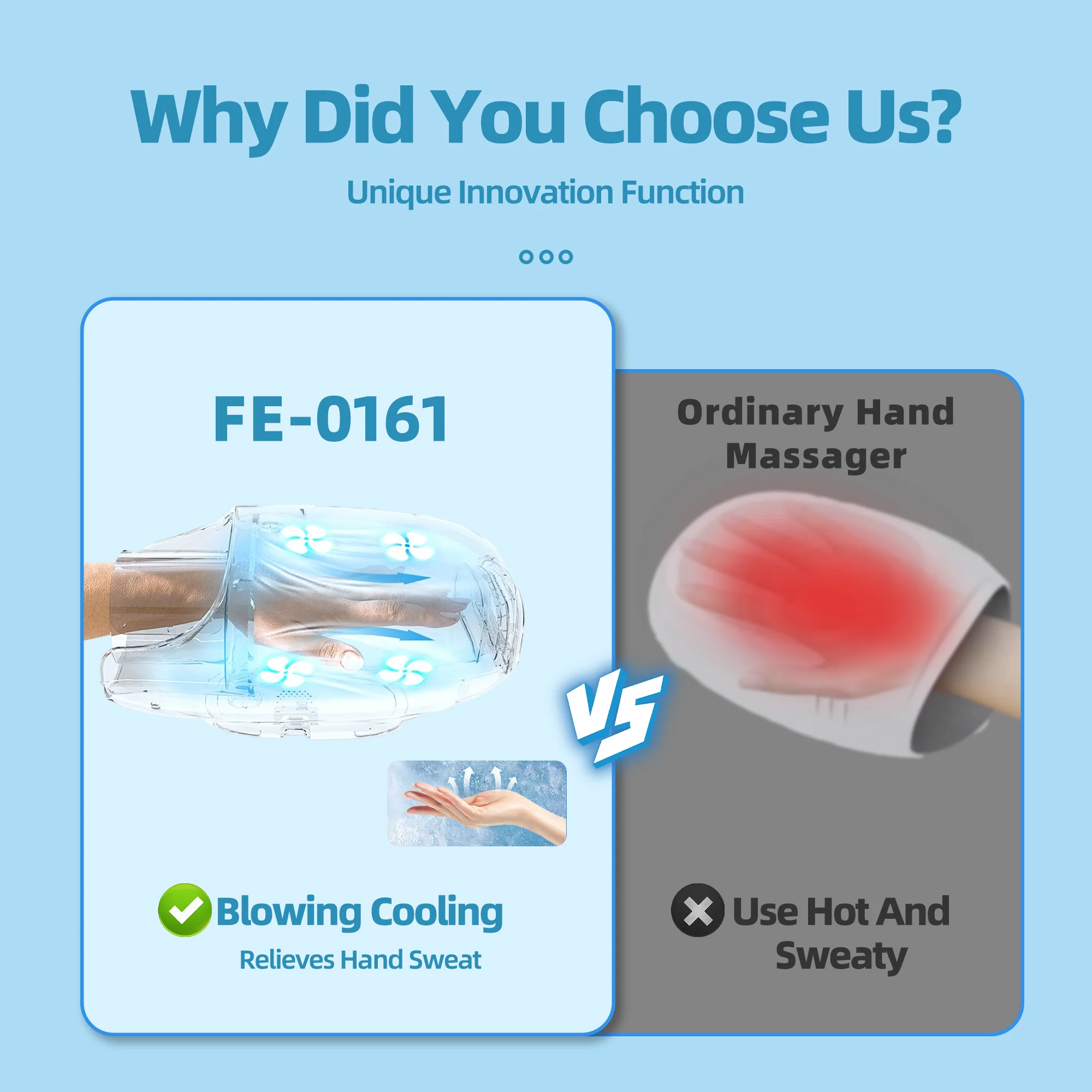 Healthpal Oem Portable Finger Joint Rolling Ems Mini Carpal Tunnel Hand Held Electric Wrist Hand Massager with Heat Compression