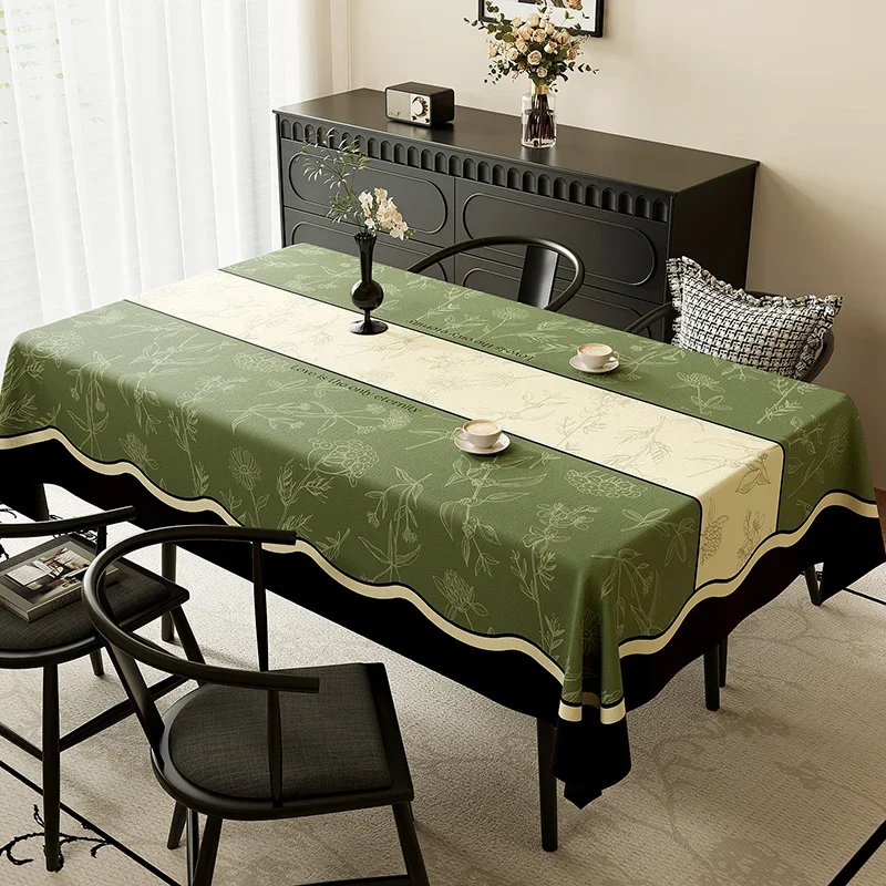 High-End French Printed Reusable Tablecloth Pvc Waterproof and Stain-Resistant Table Mat Soft Aesthetic Room Decor for Festival