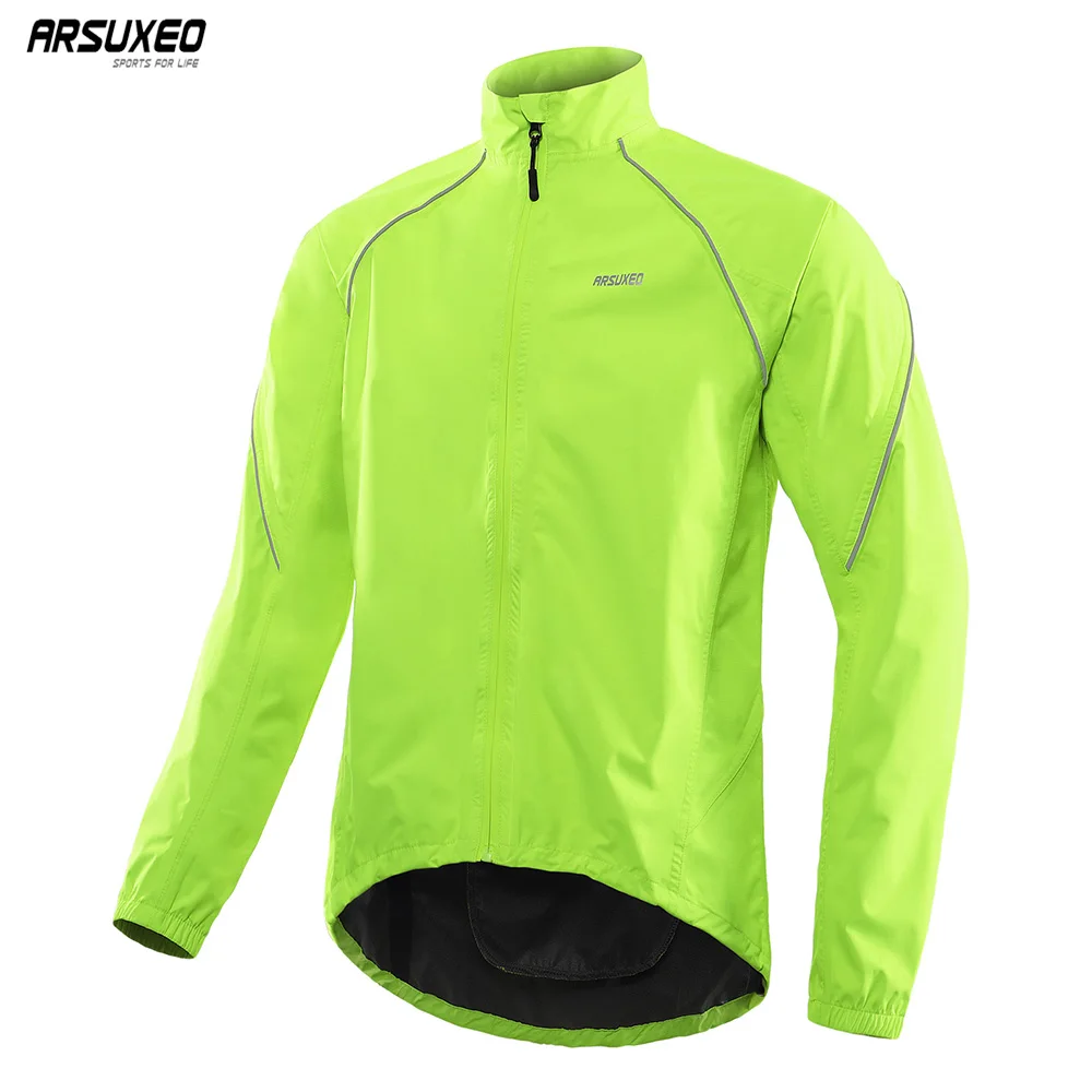 ARSUXEO Mens Cycling Windbreaker Jackets Bicycle Raincoat Waterproof Motorcycle Clothing Outerwear Bike Jersey Lightweight