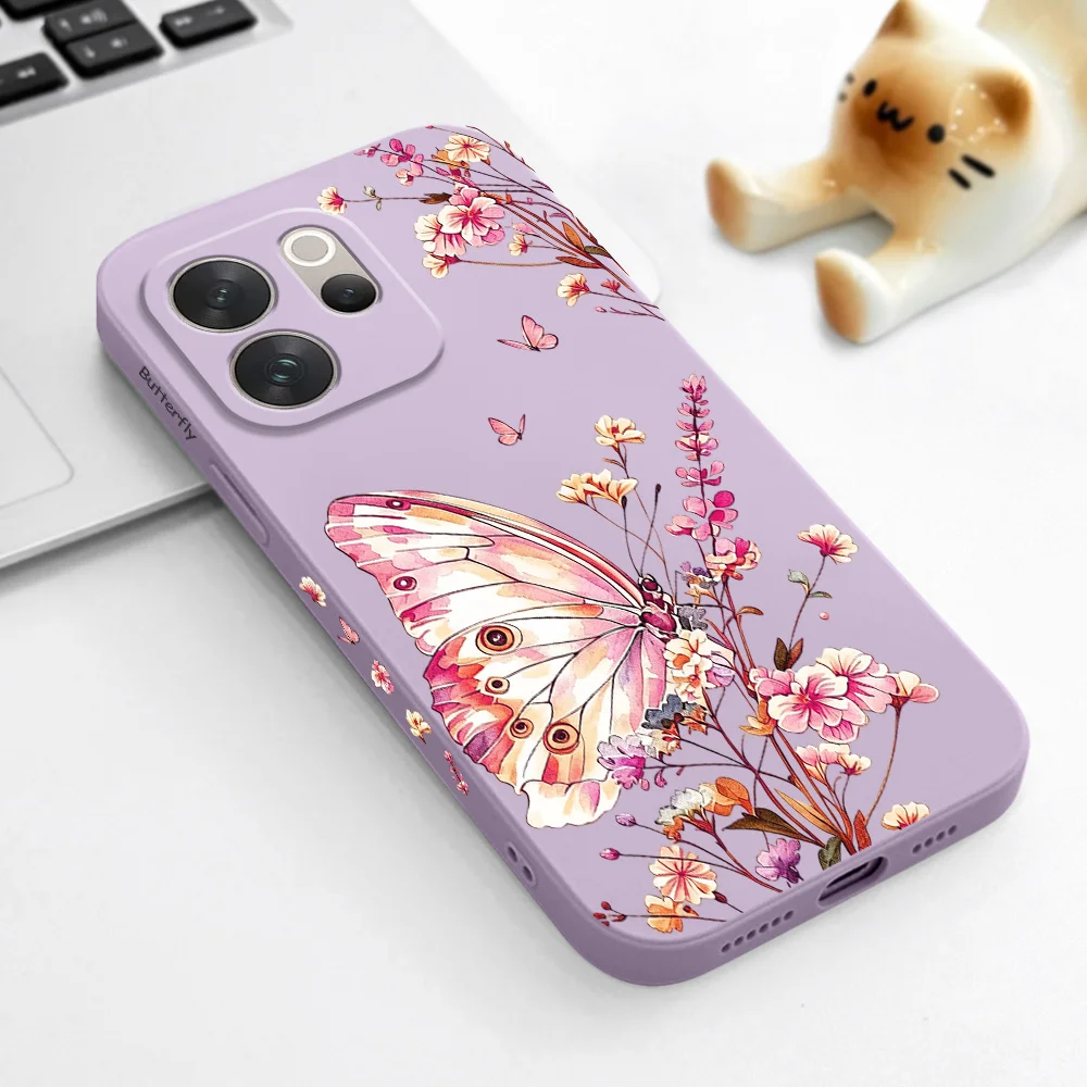 Butterfly Sprig Phone Case For Vivo V70 V70E V60 V60E V50 V50E V40 V40E V30 V30E V29 Lite V29E V27 V27E V25 V25E Pro Cover view 5