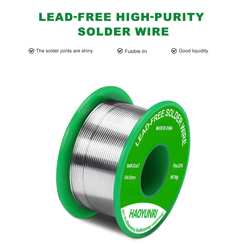 سلك لحام سلك القصدير الخالي من الرصاص 20/50 جرام الصنوبري الجريان محفور لا تنظيف سلك لحام إصلاح #3