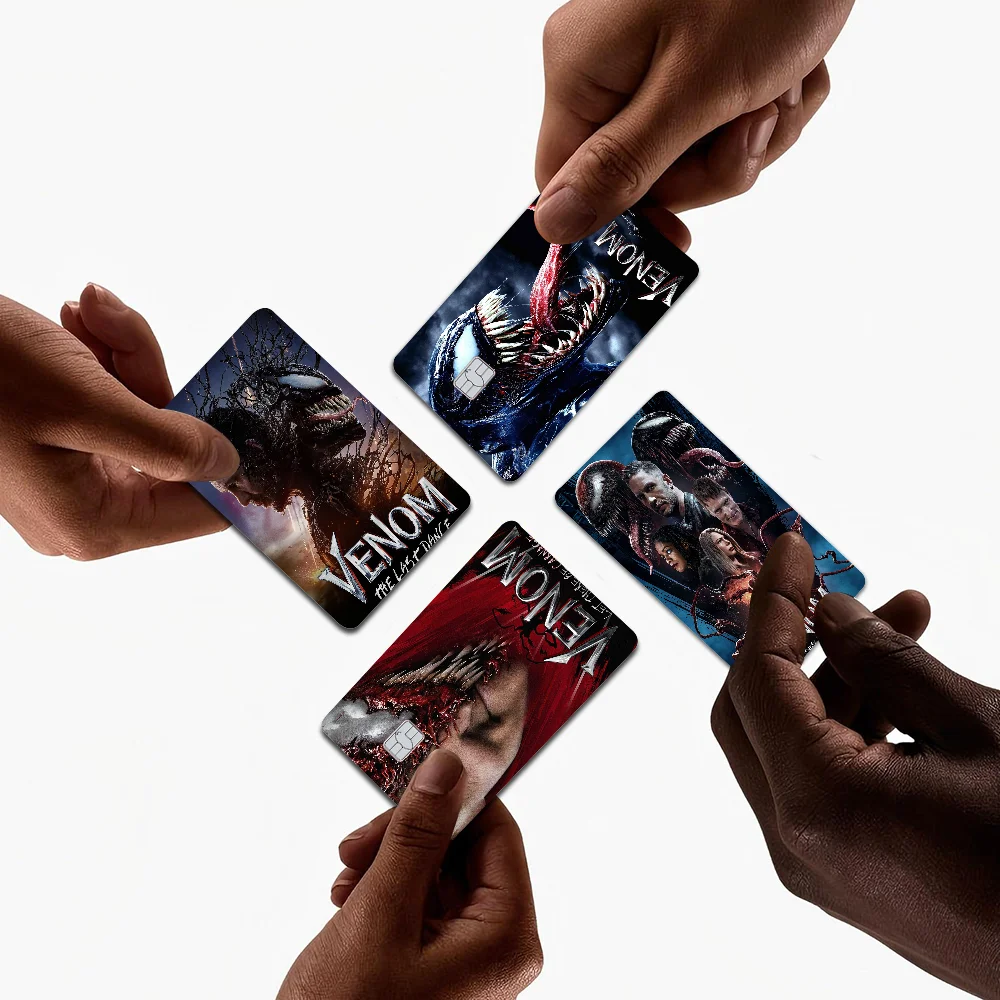 Classic Movie V-Venom Anime Spend Or Save Funny Shell On Off Ultra Thin No Fade Sticker Skin Cover Film For Debit Credit Card