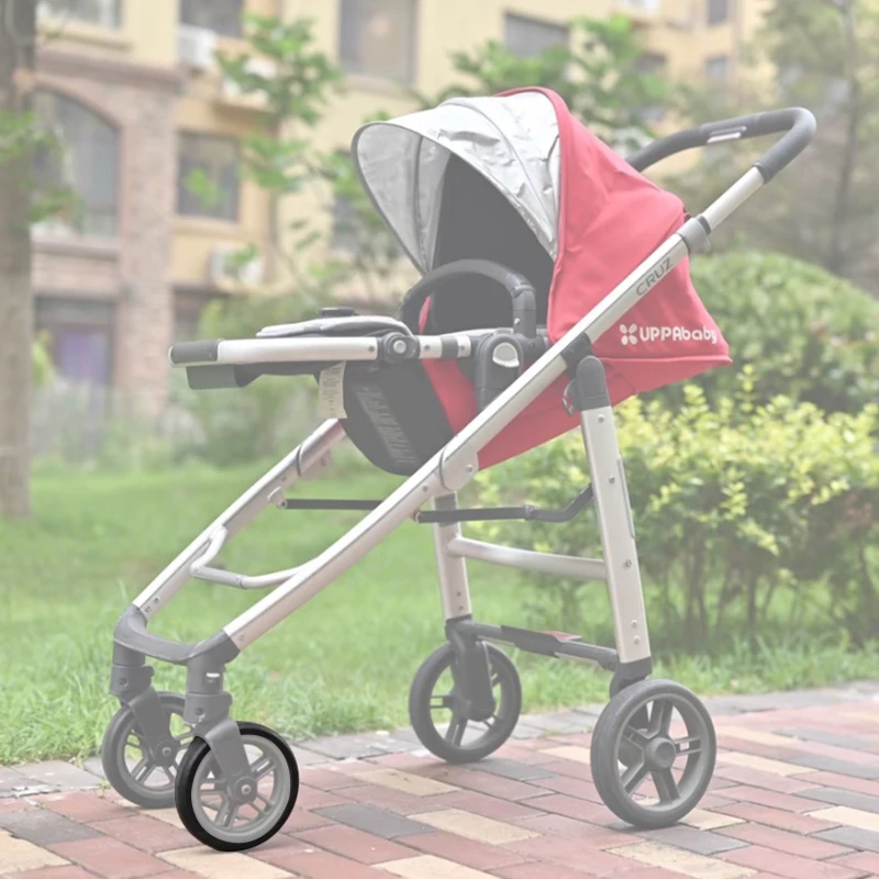 Neumático de cochecito para Uppababy Cruz V1, rueda delantera de cochecito, cubierta de neumático sin cámara de PU, carcasa de rueda, accesorios de repuesto para cochecito de bebé