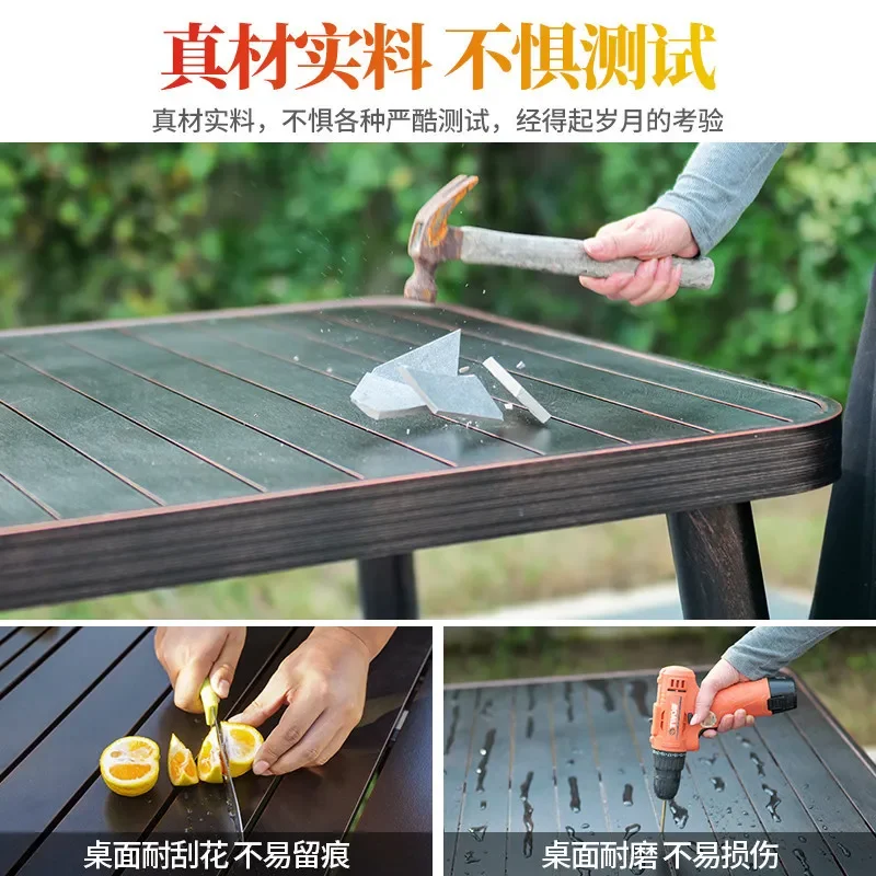Artu Fomex AuraAluminum Alloy Outdoor Patio Dining Set Waterproof Rustproof Sunshade Garden Furniture For Lawn Terrace Autumn Le