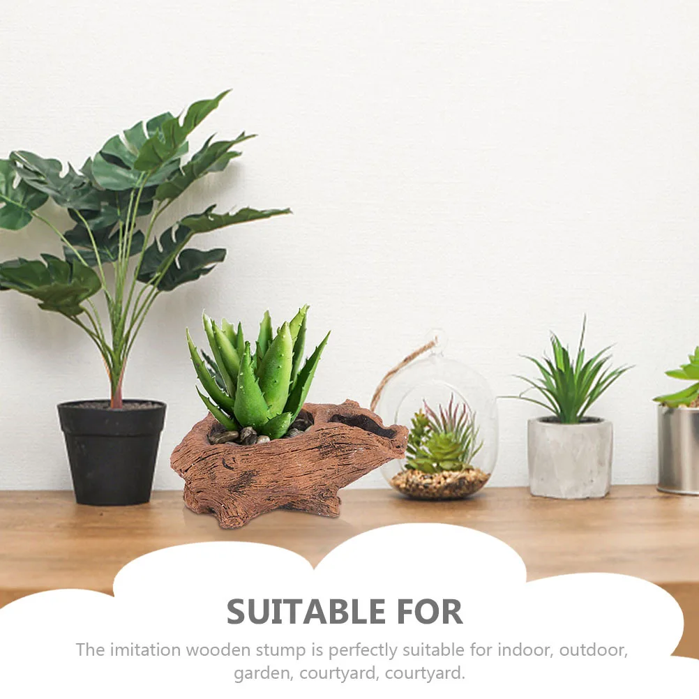 الزخرفية جذع الخرسانة زارع تقليد الخشب اناء للزهور لحديقة فناء فناء وعاء النبات الصغيرة الرجعية نمط فو الجذع