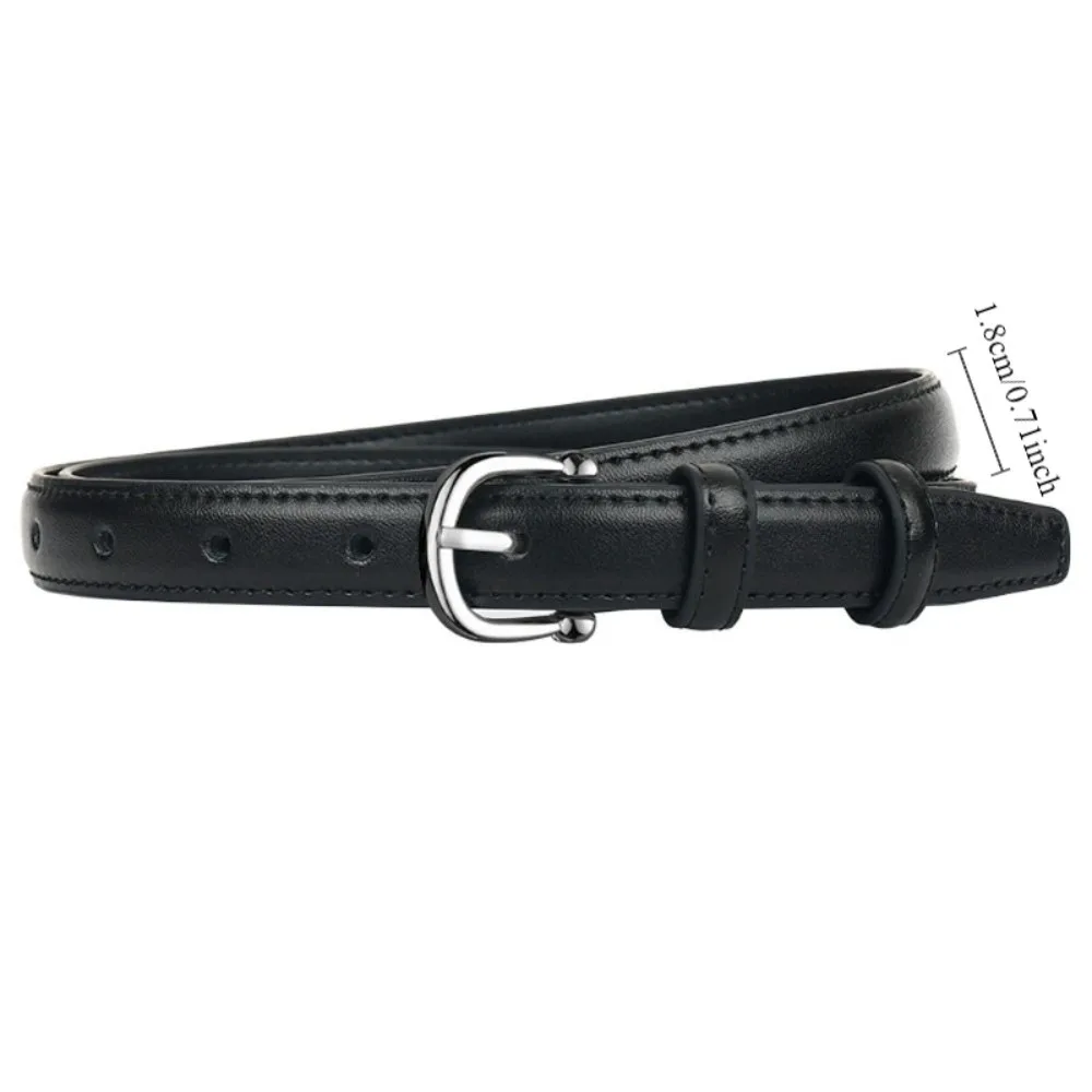 Cintura alla moda in pelle con fibbia in lega Cintura sottile Cintura in pelle PU Versione coreana Cintura semplice in stile coreano