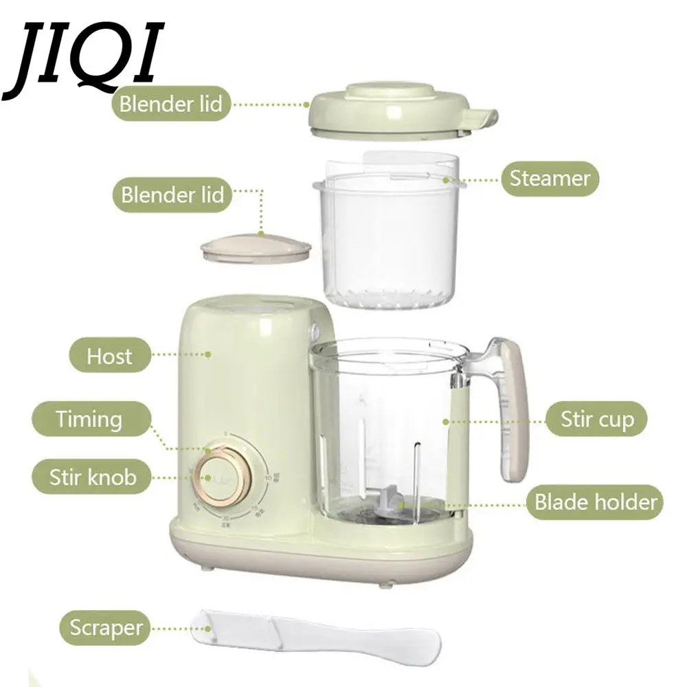 JIQI Food processor Meat grinder Vegetable Stirring Machine Steamer Milkshake Maker Baby Food Supplement Cooking Tool Timing