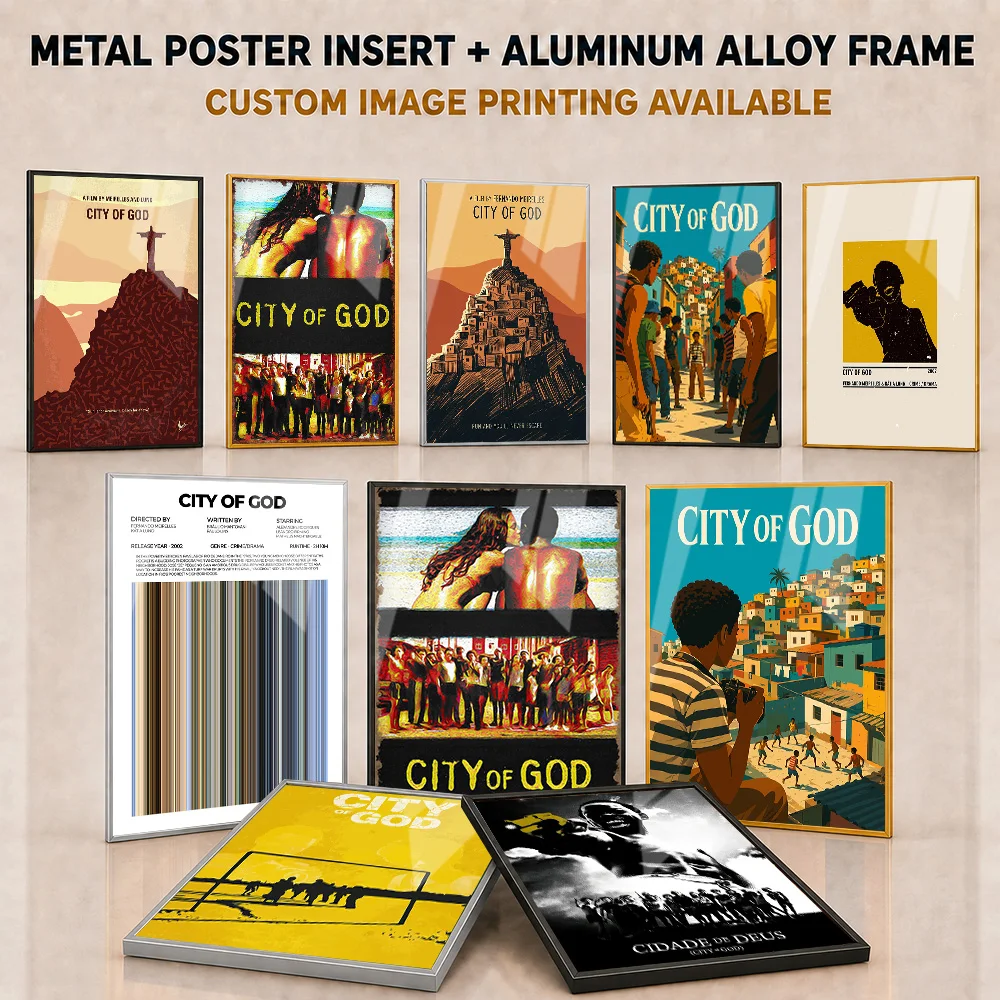 City Of God Framed Metal Poster Personalized Detailed Psychological Thriller Tribute Wall Art For Living Room Drama Lover Gift