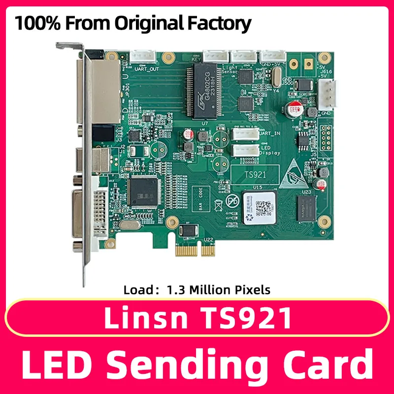 Linsn TS921 Full Color Video Wall HUB75 LED Panel Luminous Sign Sending Card LED Display Screen Pixel Display Motherboard DVI