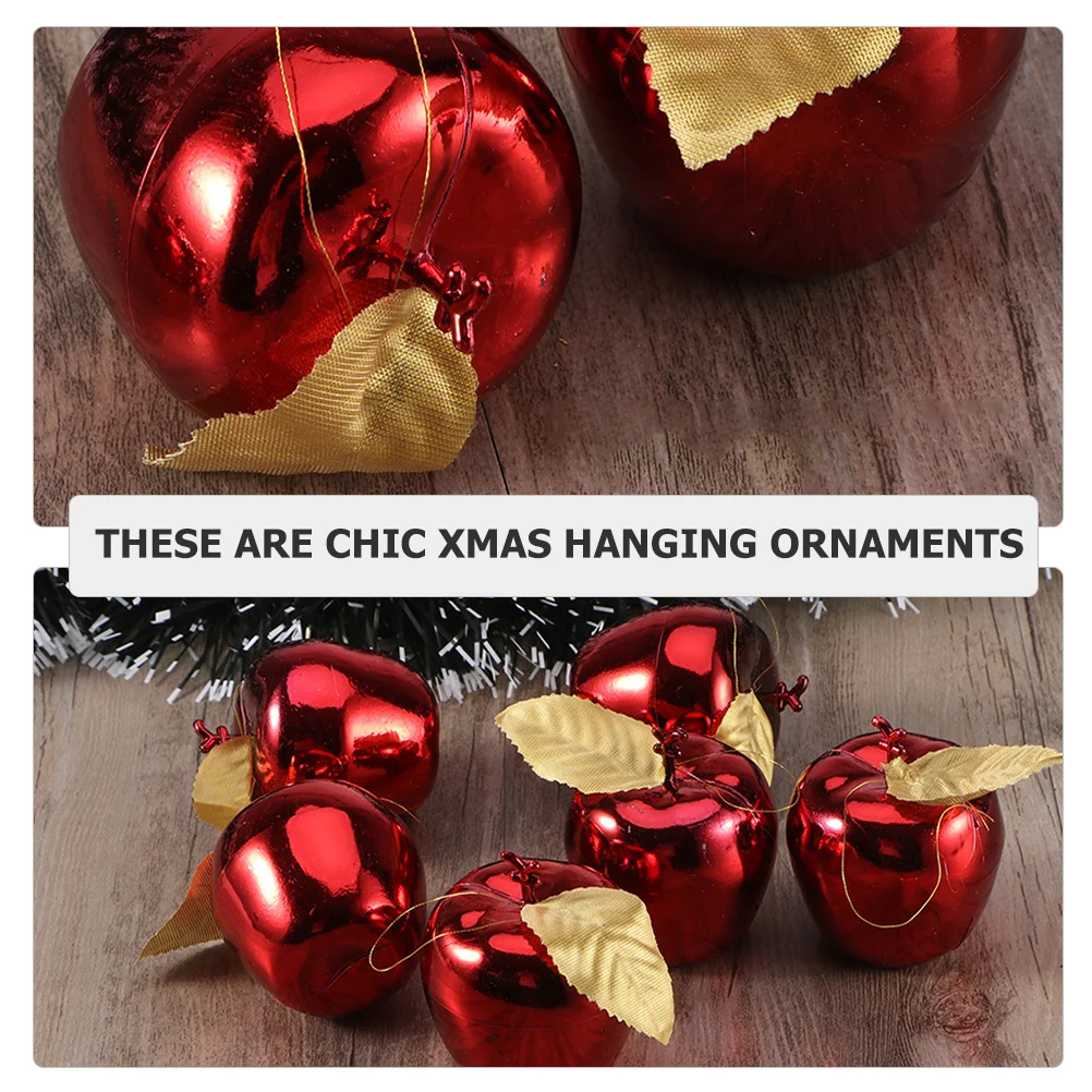 

12Pcs Christmas Apple Hanging Ornaments Cloth Xmas Tree Decor Festive Party Home Decoration Unique Pendant for Room