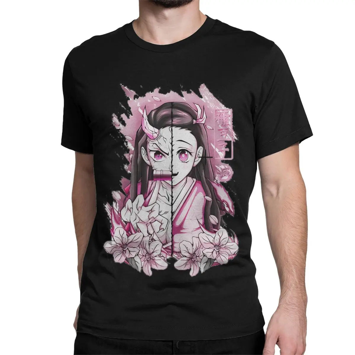 Demon Slayers Kamado Nezuko T-Shirt for Men Women Anime Comic Funny Cotton Tees Round Collar Short Sleeve T Shirt Gift Clothing