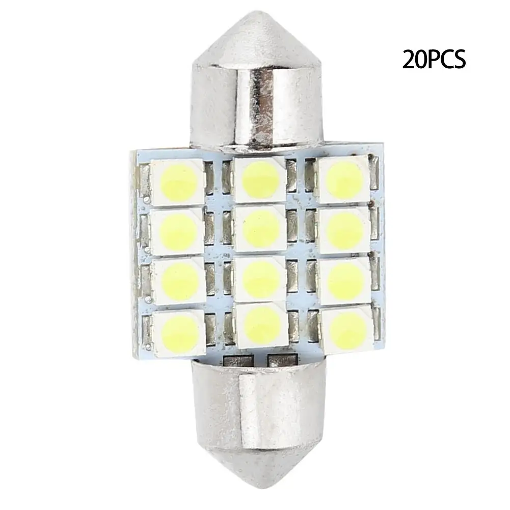 

20Pcs 31mm Car Super Bright 12SMD 1210 Auto LED Dome Interior Map Readin Lights Bulb Lamp Car Interior lighting DC 12V 1W