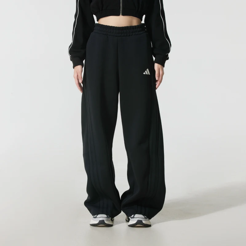 Adidas Women's Pants Sports Pants Fashionable Loose Breathable Casual Pants Straight-Leg Banana Pants Knitted Long Pants Kf2682