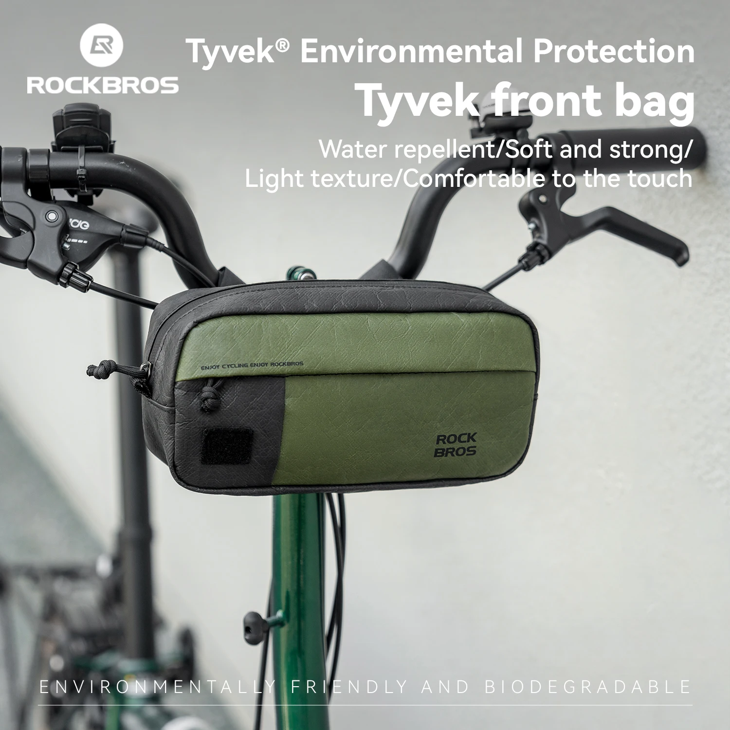 

ROCKBROS Велосипедная сумка емкостью 1,5 л, передняя сумка, многофункциональные легкие сумки, устойчивая к разрыву водоотталкивающая велосипедная сумка