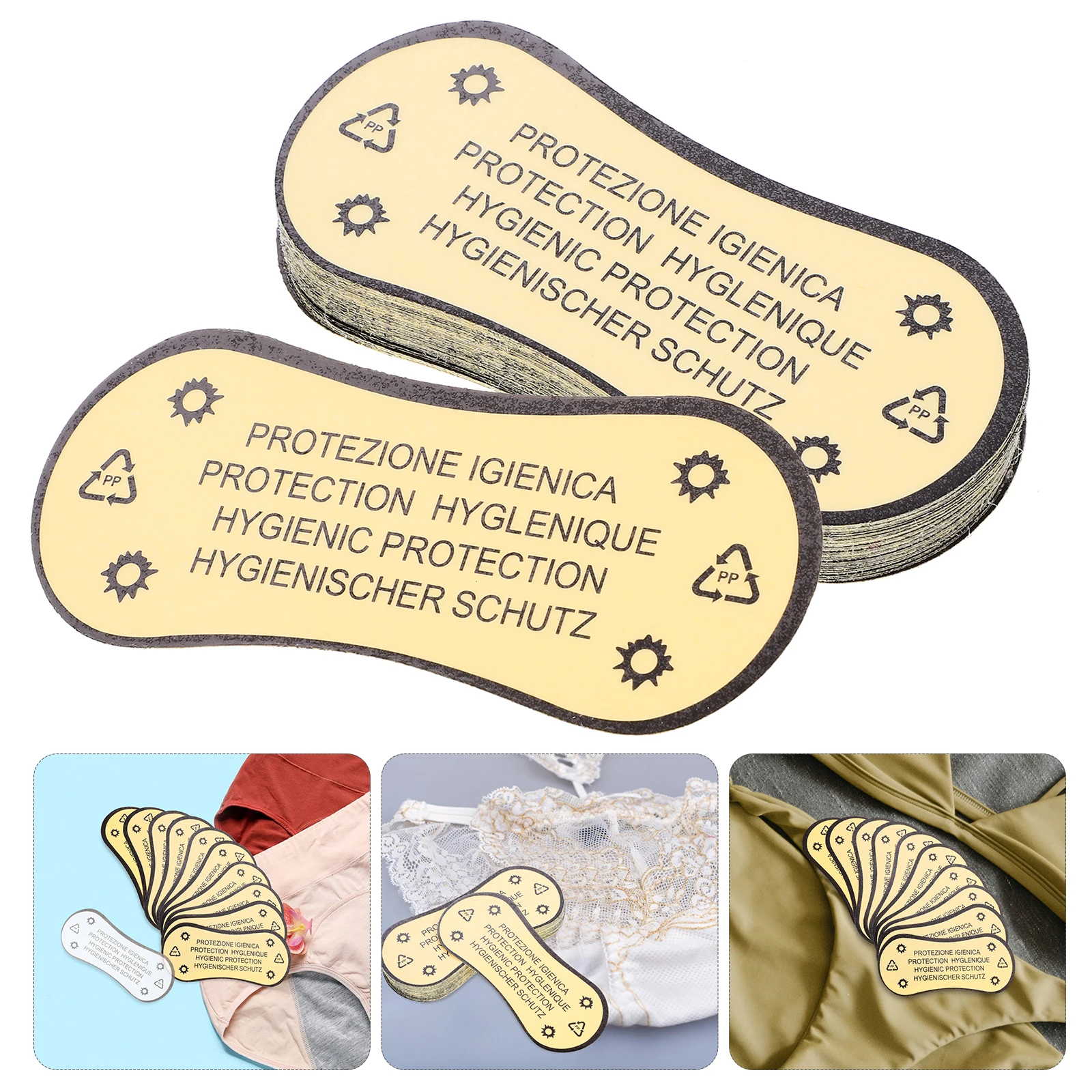 

100pcs Adhesive Protective Liner Strong Warning Label Lingerie Panty Liner Swimwear Underpants Sticker Reusable Barrier For