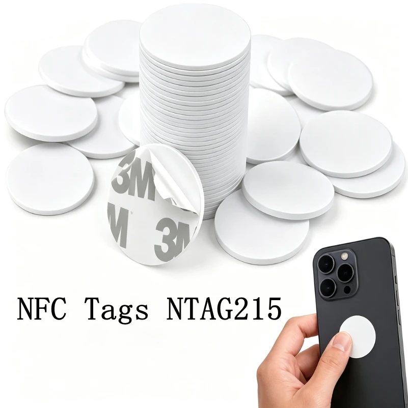 10-50PCS NFC Ntag215 Coin TAG Key 13.56MHz NTAG 215 Card Universal Label Ultralight Tags Labels