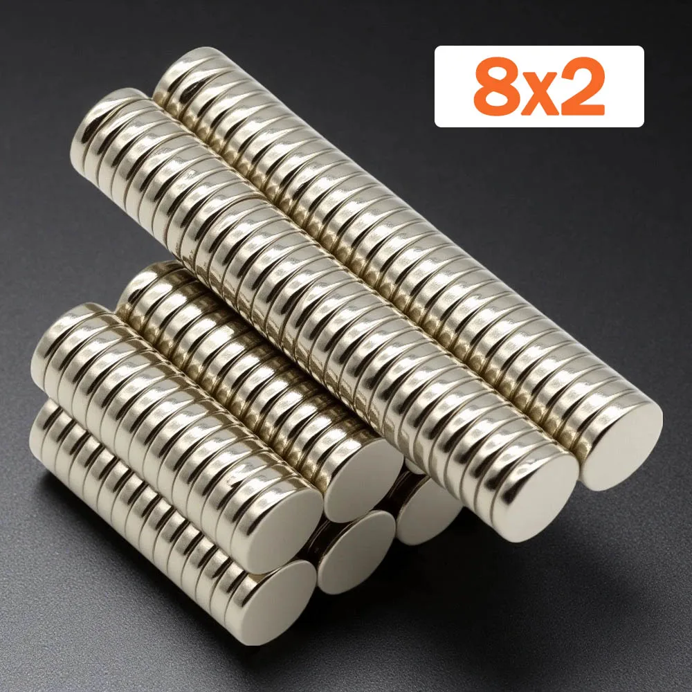 Home Storage Office Organizer Neodymium Magnet High Density Magnetic Alloy Round 8x2mm Reusable Strong Suction